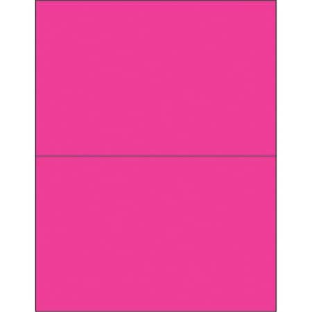 Box Partners Box Partners LL184PK 8.5 x 5.5 in. Fluorescent Pink Rectangle Laser Labels - Pack of 200 LL184PK